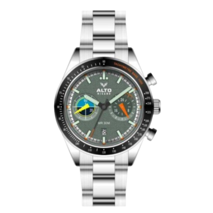 Alto ALT-EG06-SL-GN Sporty Style Analog Stainless Steel Men Watch